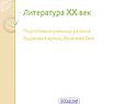 Литература XX век