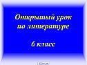 Открытый урок по литературе