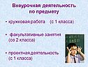 Внеурочная деятельность по предмету